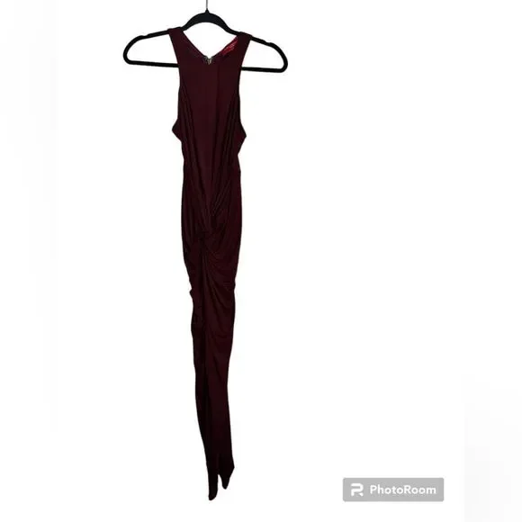akira burgundy dress Maeve Corset Midi Dress in Burgundy - Elegant Evening Wear main image 0